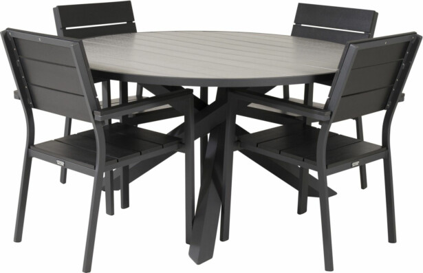 Ruokailuryhmä Venture Home, ø140cm Parma-pöytä + 4 Levels-tuolia