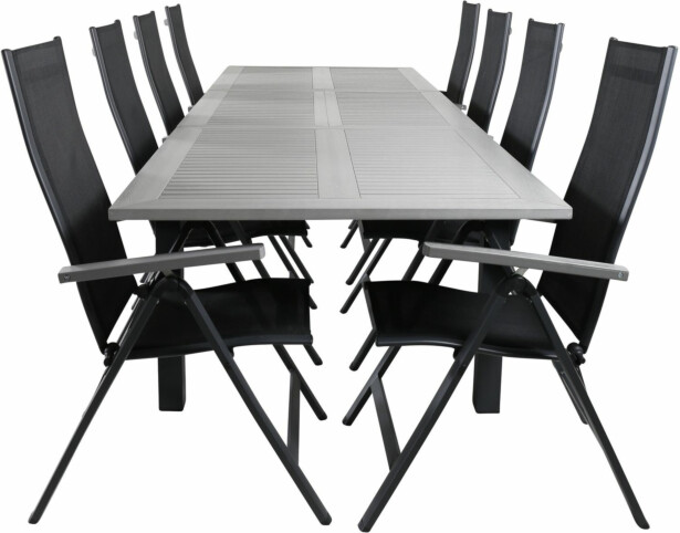 Ruokailuryhmä Venture Home, 224x100cm Albany-pöytä + 8 Albany- tuolia