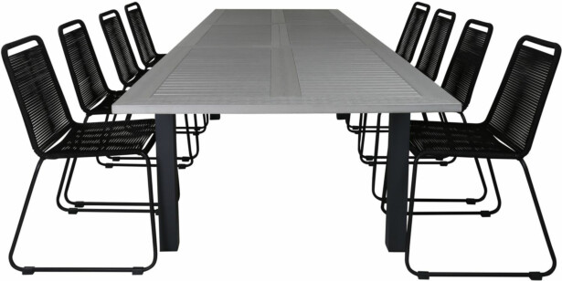 Ruokailuryhmä Venture Home, 224x100cm Albany-pöytä + 8 Lindos-tuolia