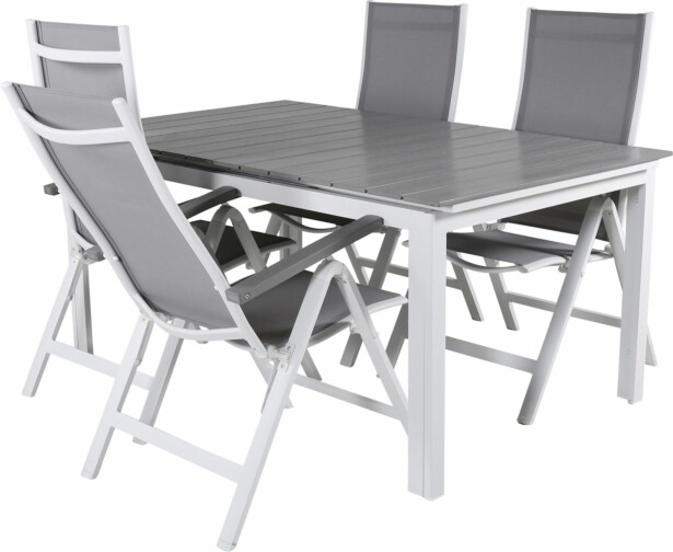 Ruokailuryhmä Venture Home, 160x100cm Levels-pöytä + 4 Albany-tuolia