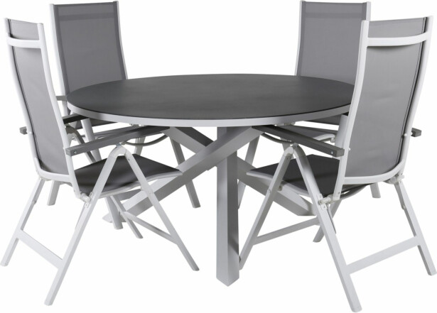 Ruokailuryhmä Venture Home, ø140cm Copacabana-pöytä + 4 Albany-tuolia