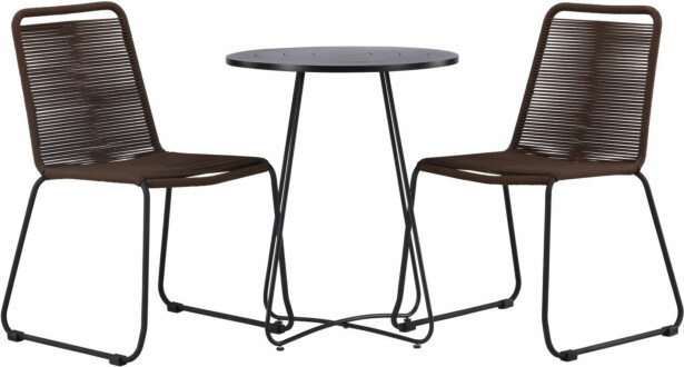 Parvekeryhmä Venture Home, ø60cm Bacong-pöytä + 2 Lindos-tuolia
