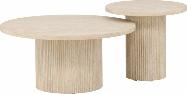 Sohvapöytäsetti Venture Home Härön, ø80cmx38 cm + ø50x45cm
