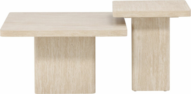 Sohvapöytäsetti Venture Home Qvart, 80x80cm + 50x50cm, beige