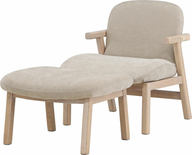 Nojatuoli rahilla Venture Home Rile, vaalea puu/beige