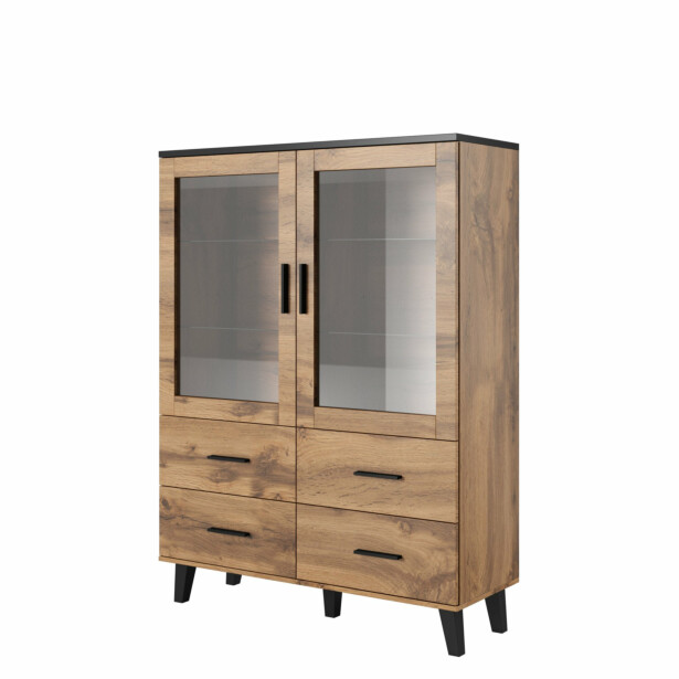 Vitriinikaappi LOTTA II 120 2D4S, beige/musta (2711)
