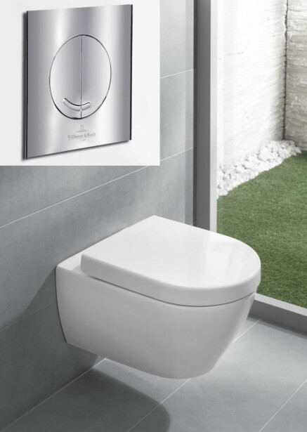 Seinä-WC-paketti Subway 2.0 DirectFlush Ceramicplus, täydellinen, V&B-kromipainike