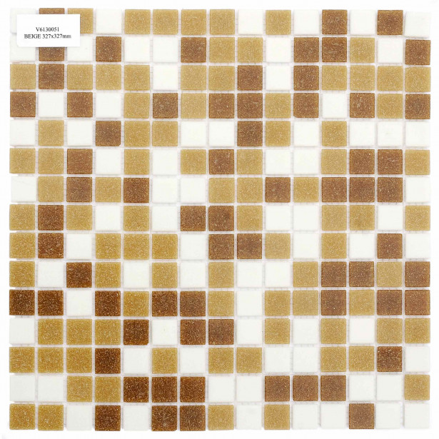 Lasimosaiikki Mix, 32,7x32,7, seinä-/lattialaatta, beige