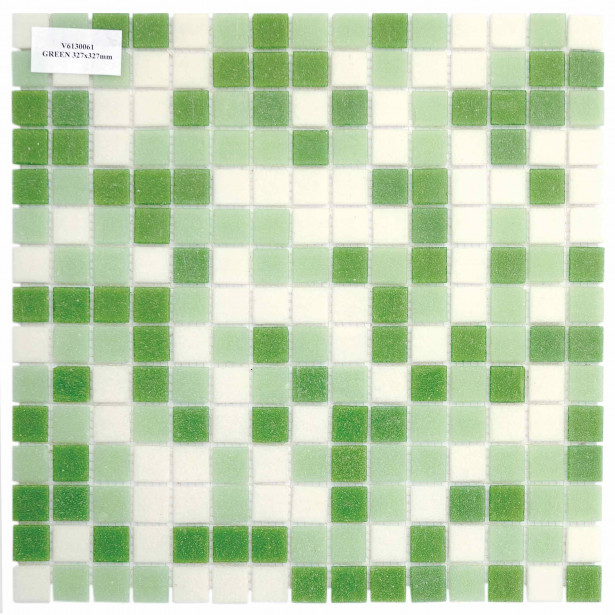 Lasimosaiikki Mix, 32,7x32,7, seinä-/lattialaatta, vihreä