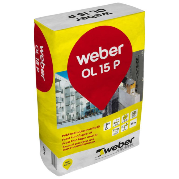 Pakkasohutsaumalaasti Weber Vetonit OL 15 P 25 kg