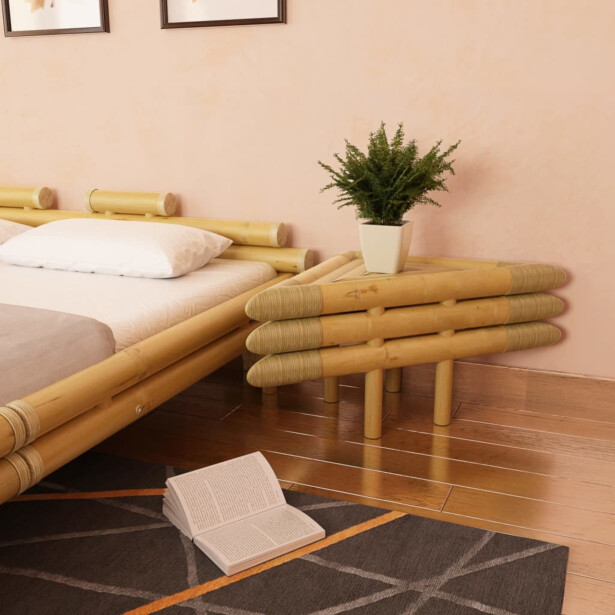 Yöpöydät 2 kpl 60x60x40 cm bambu luonnollinen