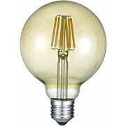 LED-lamppu Trio E27, filament, globe, 6W, 600lm, 2700K, ruskea