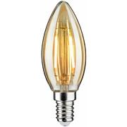 LED-kynttilälamppu Paulmann Plug & Shine, E14, DC 24V, 140lm, 2W, 1900K, filamentti, himmennettävä, kulta