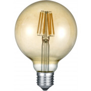 LED-lamppu Trio E27, filament, globe, 6W, 600lm, 2700K, ruskea