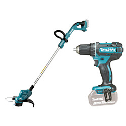 Akkuporakone + ruohotrimmeri Makita LXT DLX2489, 18V, 3.0Ah akulla