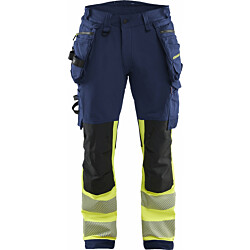 Riipputaskuhousut Blåkläder 1125 Highvis 4-way stretch, mariininsininen/keltainen, C48