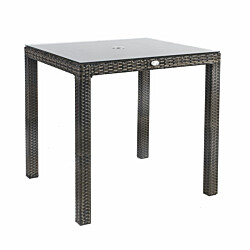 Ruokapöytä Home4You Wicker 73x73x71cm, tummanruskea