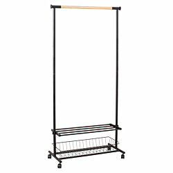 Vaateteline Home4You Forest 80x36x165cm musta/tammi