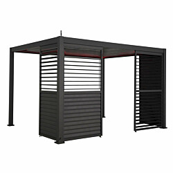 Pergola säleikköpaneeli Home4you Mirador-111(3m), 93x238,6cm, tummanharmaa