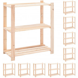 3-kerroksiset varastohyllyt 10 kpl 80x38x90cm 150kg