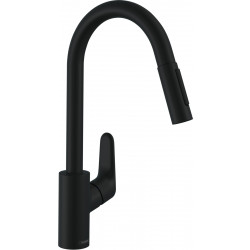 Keittiöhana Hansgrohe M41 240 2jet, ulosvedettävä juoksuputki, musta