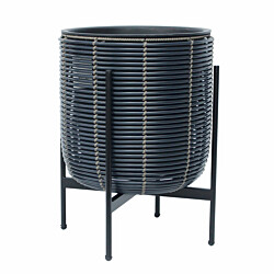 Kukkaruukku Home4You Wicker jalustalla 38x38x49cm, antrasiitti