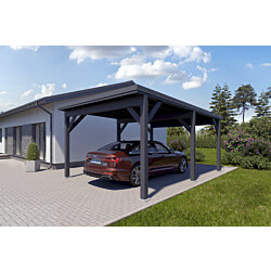 Matkailuautokatos Holzbrüder Ralf 24m2, antrasiitinharmaa RAL 7016, kattopelti havunvihreä RR11