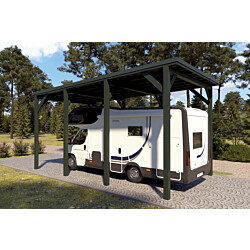 Matkailuautokatos Holzbrüder Ralf 28m2, krominvihreä RAL 6020, kattopelti tummanharmaa RR23