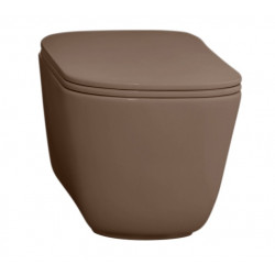 WC-istuin Kerasan Tribeca Rimless 5118, lattiamalli, S/P-lukko, matta, ruskea