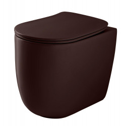 WC-istuin Kerasan Nolita 5318 Rimless, lattiamalli, S/P-lukko, matta, tummanpunainen
