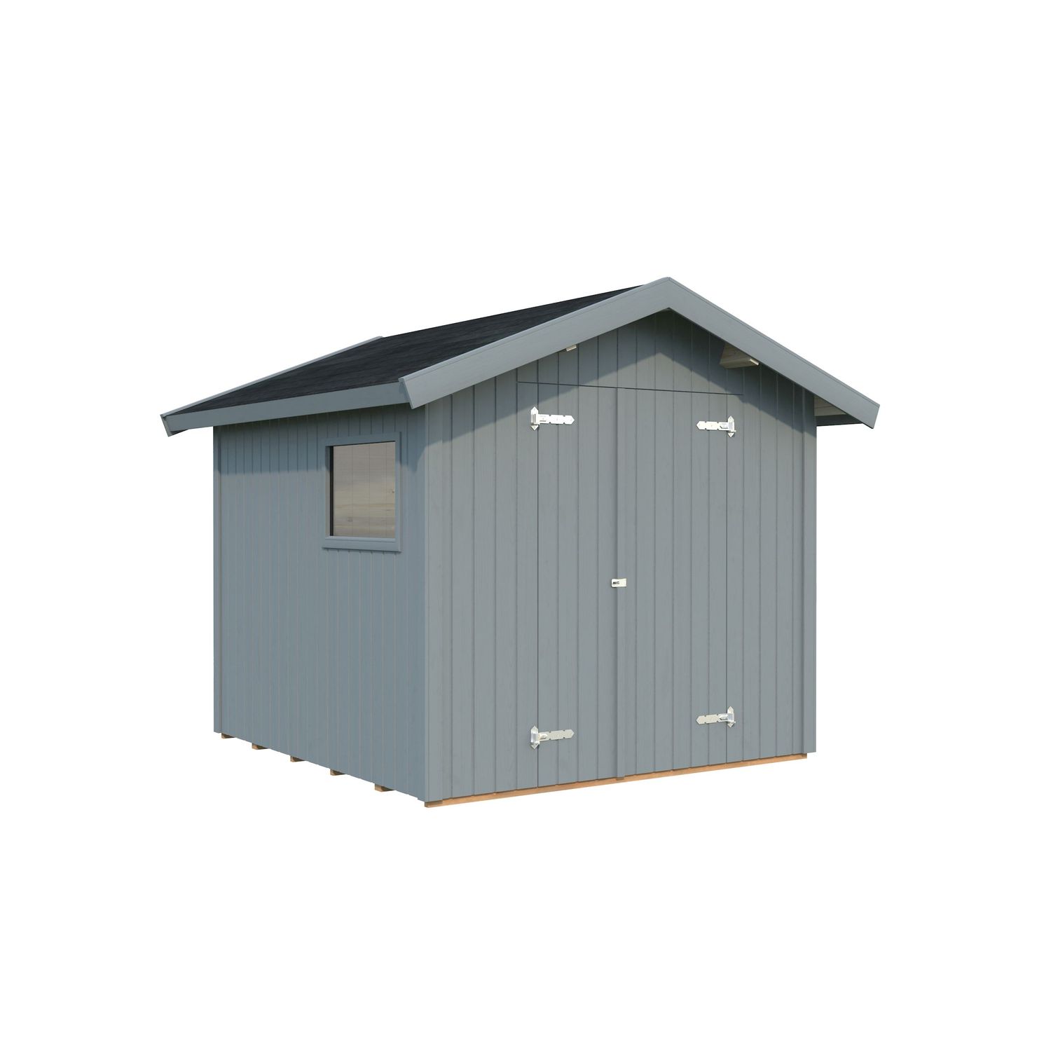 Pihavaja Palmako Nils, 5,4m², seinät vaaleanharmaa RAL7042 / ovet, ikkunat ja räystäslaudat vaaleanharmaa RAL7042
