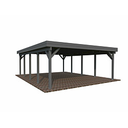 Autokatos Palmako Karl, 40,6m², seinät harmaa RAL7012 / räystäslaudat harmaa RAL7012