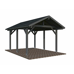 Autokatos Palmako Robert, 11,7m², seinät harmaa RAL7012 / räystäslaudat harmaa RAL7012