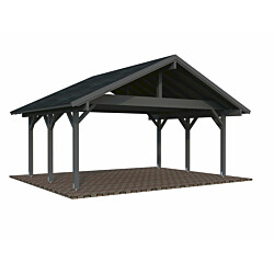 Autokatos Palmako Robert, 20,6m², seinät harmaa RAL7012 / räystäslaudat harmaa RAL7012