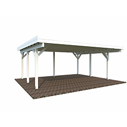 Autokatos Palmako Karl, 20,6m², seinät valkoinen RAL9016 / räystäslaudat valkoinen RAL9016