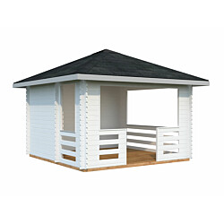 Grillikatos Palmako Julie, 10,5m², seinät valkoinen RAL9016 / ovet ja räystäslaudat valkoinen RAL9016