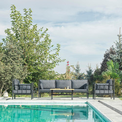 Oleskeluryhmä Linento Garden Lalas, 5-istuttava, musta/antrasiitti