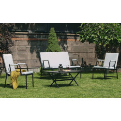 Oleskeluryhmä Linento Garden Alfa, 4-istuttava, musta/harmaa