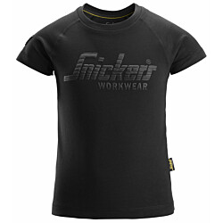 Lasten t-paita Snickers 7514 Junior logolla, musta, koko 134/140