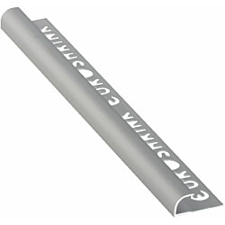 Laattalista/ulkokulma Euroshrink puolipyöreä alumiini 171a, 8mm x 2.5m, mattahopea