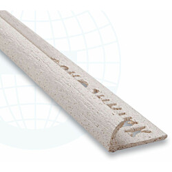 Laattalista/ulkokulma Euroshrink puolipyöreä pvc rustiikki 171r, 10mm x 2.55m, valkoinen
