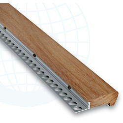 Porraslista Euroshrink iroko-puu/alumiini 238n, 15mm, 55mm x 1m, iroko natural