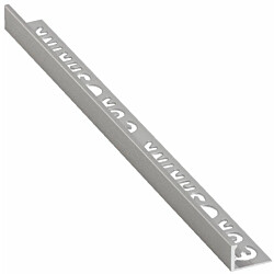 Laattalista/päätelista ulkokulma Euroshrink alumiini 183a, 10mm x 2.5m, harjattu hopea