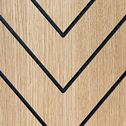 Sisustuslevy Maler Louvre Chevron, 12x616x616mm, mdf, ympäripontattu, musta/natur tammi