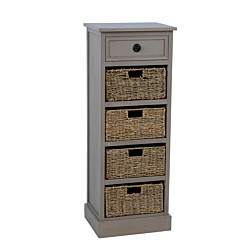 Lipasto Home4You Kent korilaatikoilla, 40x33x108cm, harmaa