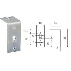 Liukuoven peitelaudan kannatin Abloy 407 FE/ZN