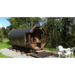 Tynnyrisauna Valter Delux ARCTIC FINLAND HOUSE, Ø 2.3x4.2m, sis. kiuas ja hormi