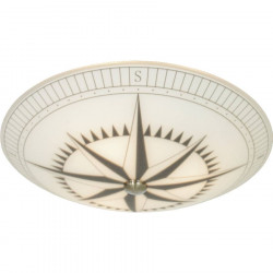 Plafondi Aneta Lighting Kompass, Ø42cm, valkoinen/musta