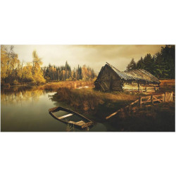 Maisematapetti Artgeist Desolate hut, 550x270cm