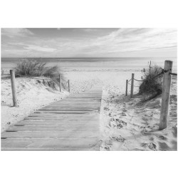 Sisustustarra Artgeist On the beach - black and white, 140x196cm